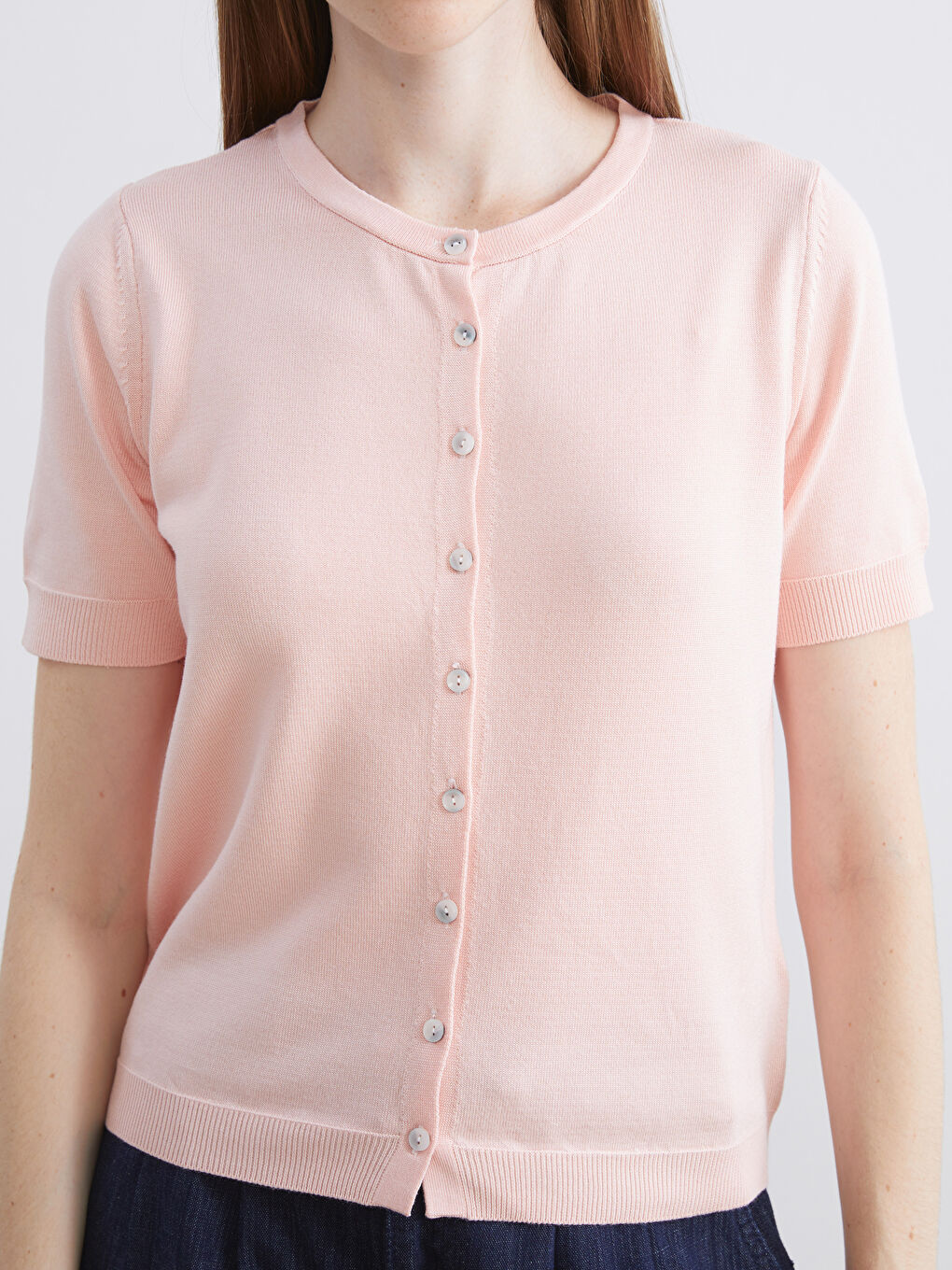 LCW Vision Crew Neck Women's Knitwear Cardigan -W5JL02Z8-CUK