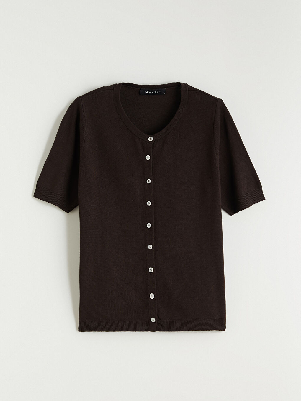 Kahverengi Bisiklet Yaka Kadın Triko Hırka-4