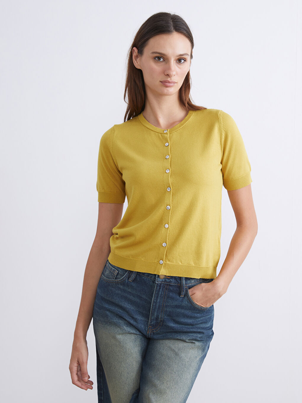 Ζακέτα Πλεκτή Στρογγυλή Λαιμόκοψη για Γυναίκες