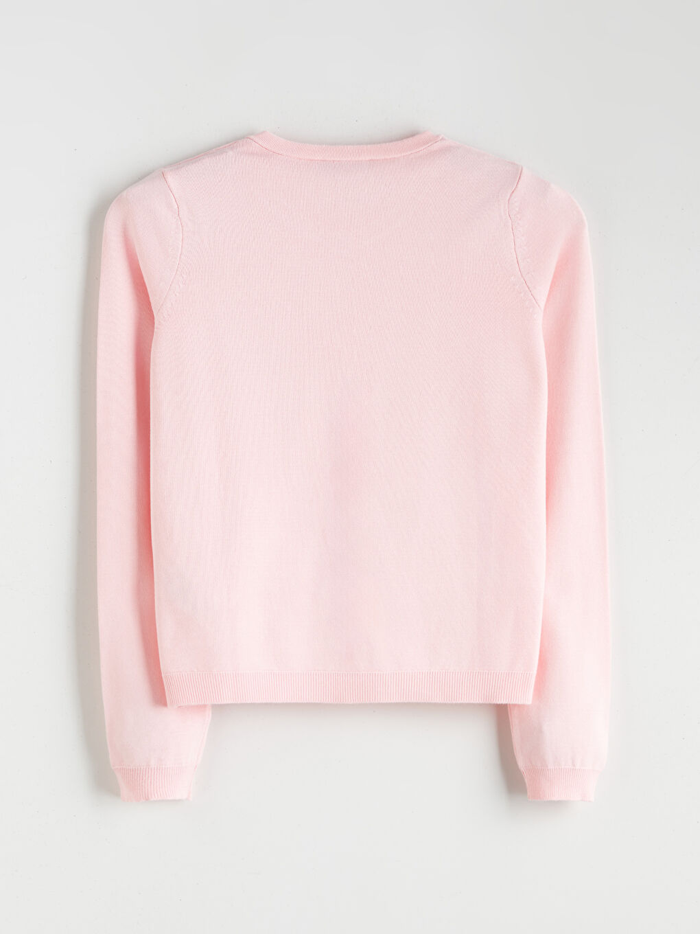 Pembe Bisiklet Yaka Kadın Triko Hırka-5