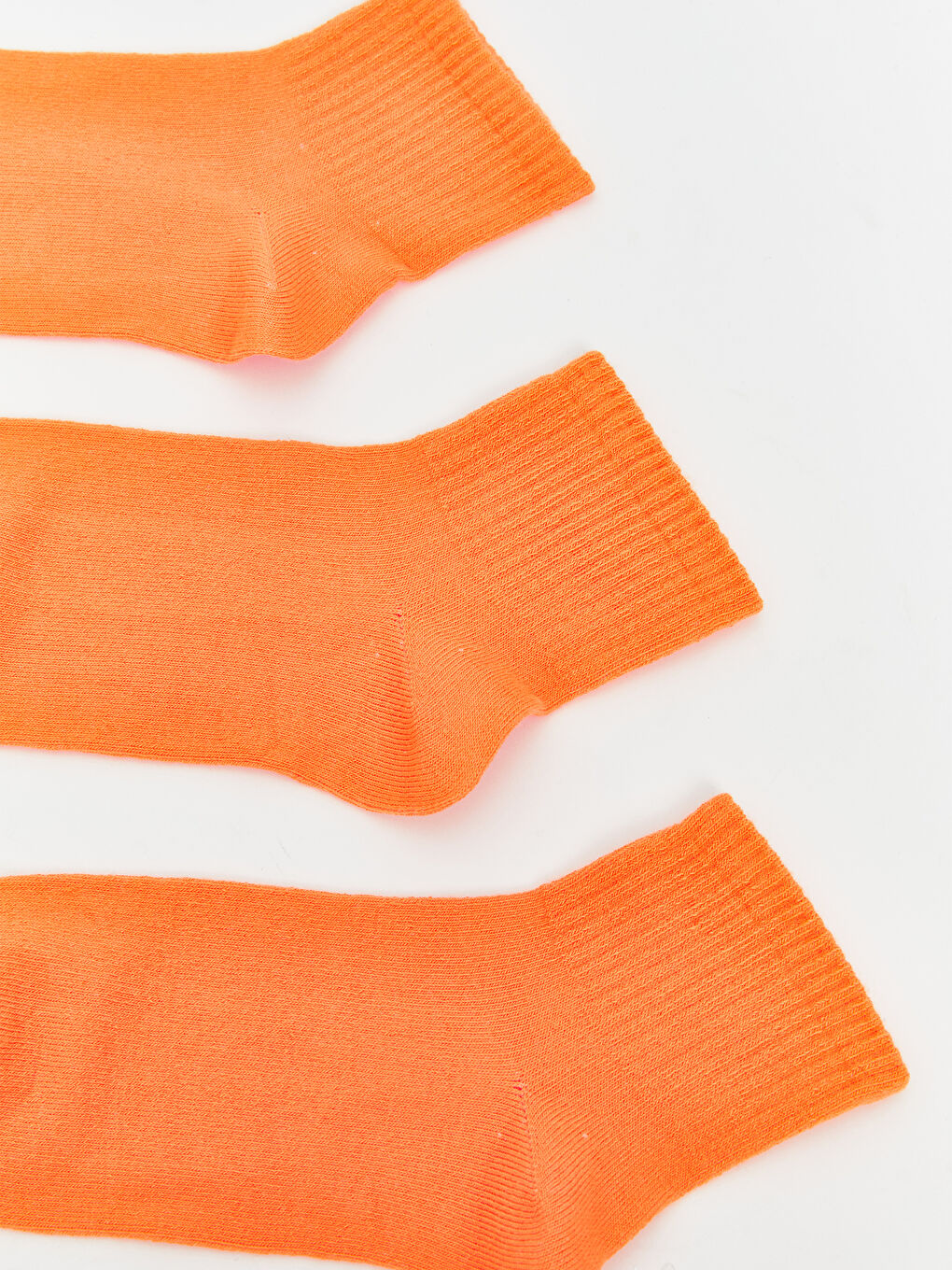 Turuncu Kadın Düz Soket Çorap 3'lü-1