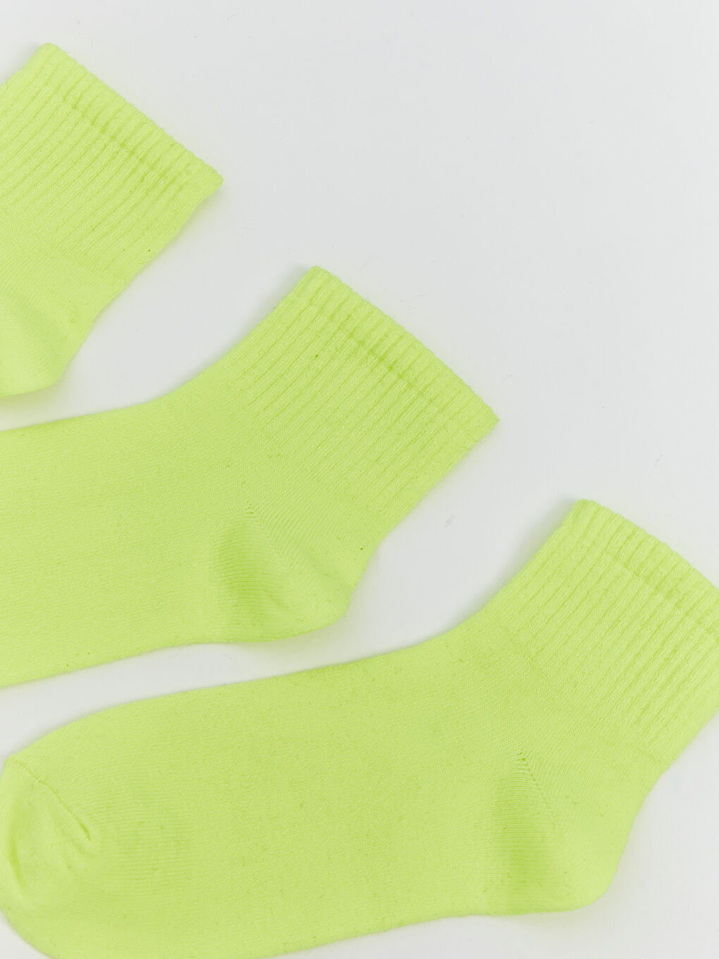 Sarı Kadın Düz Soket Çorap 3'lü-1