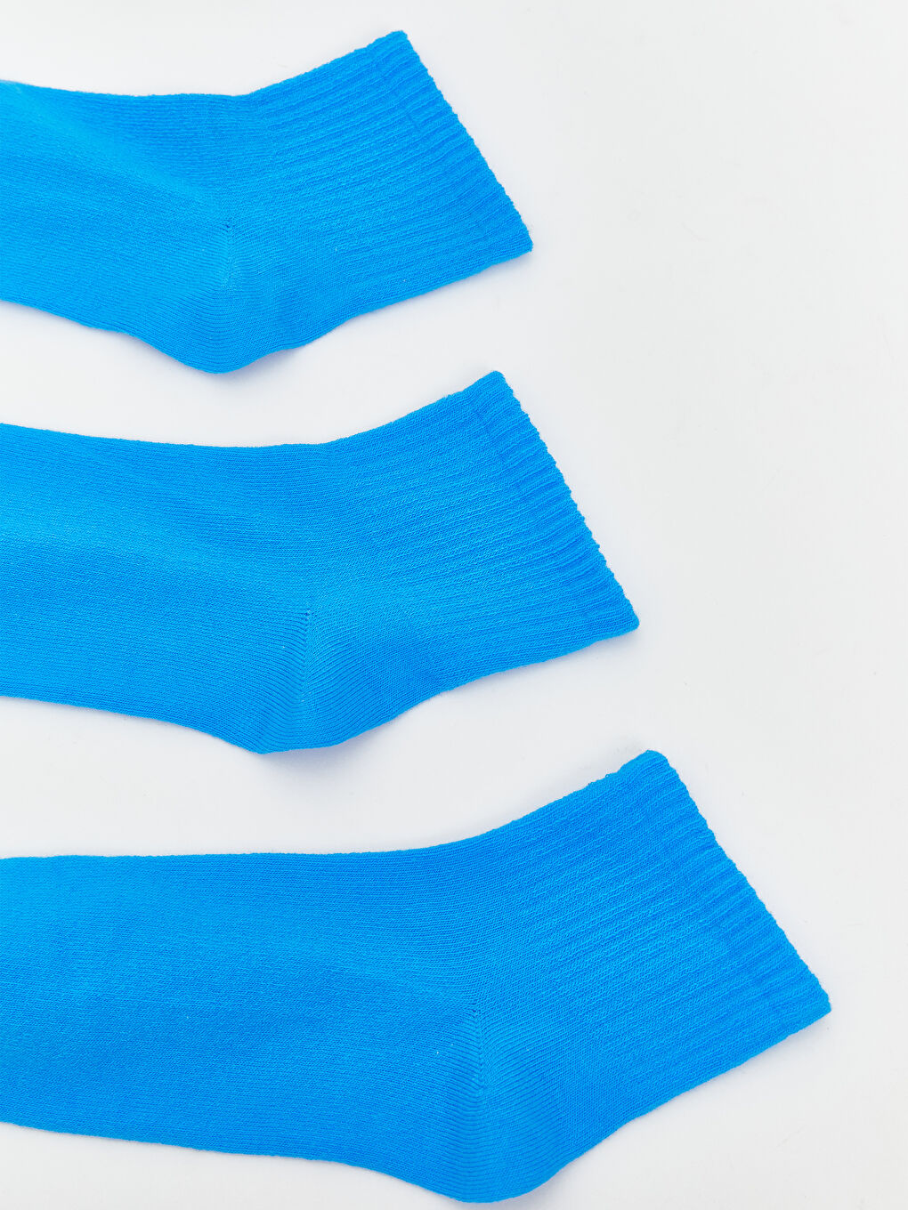 Mavi Kadın Düz Soket Çorap 3'lü-1