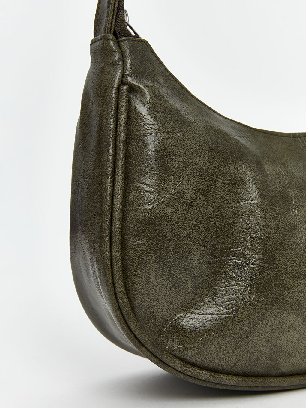 Haki Deri Görünümlü Kadın Kol Çantası-2