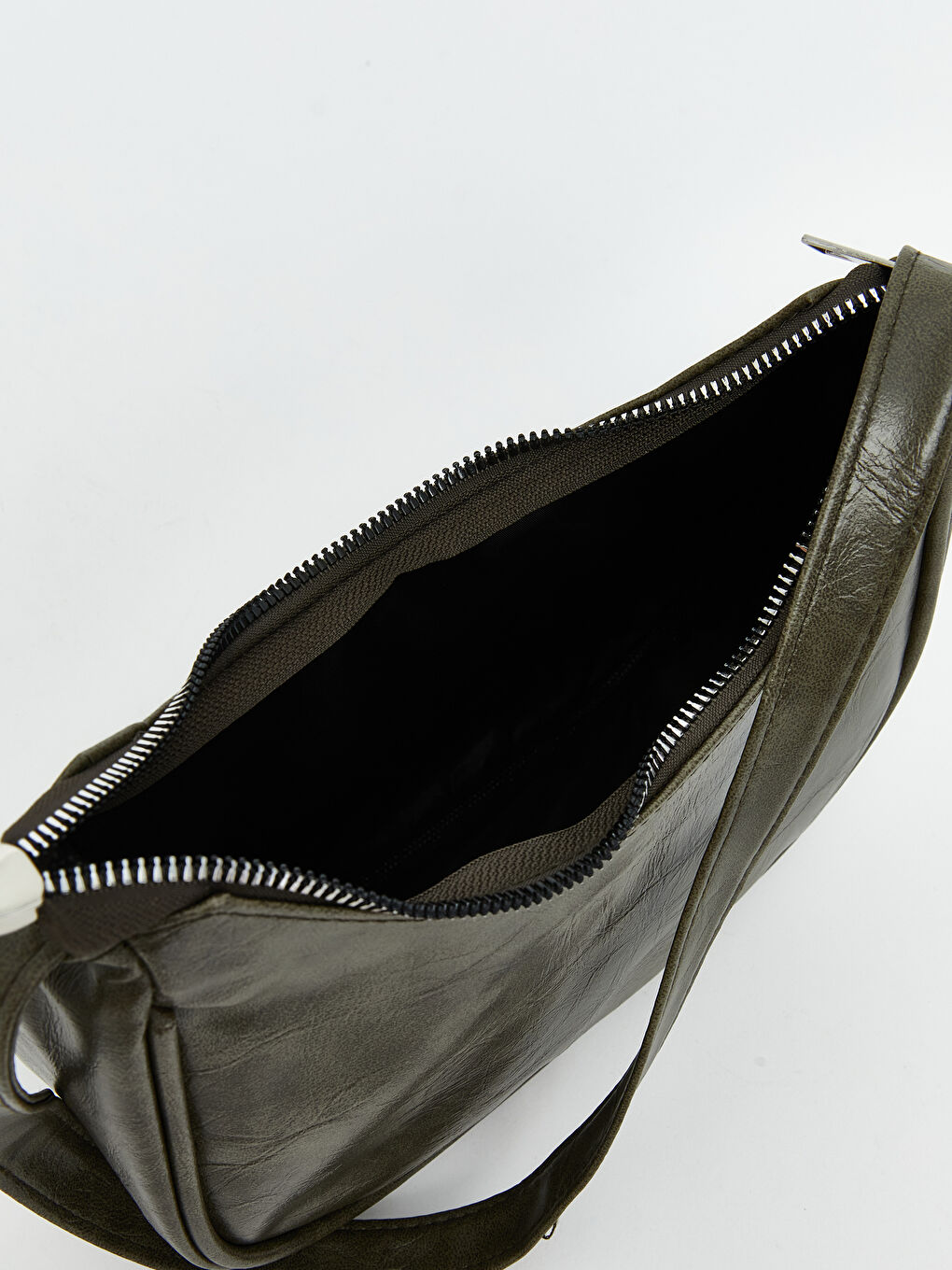 Haki Deri Görünümlü Kadın Kol Çantası-3