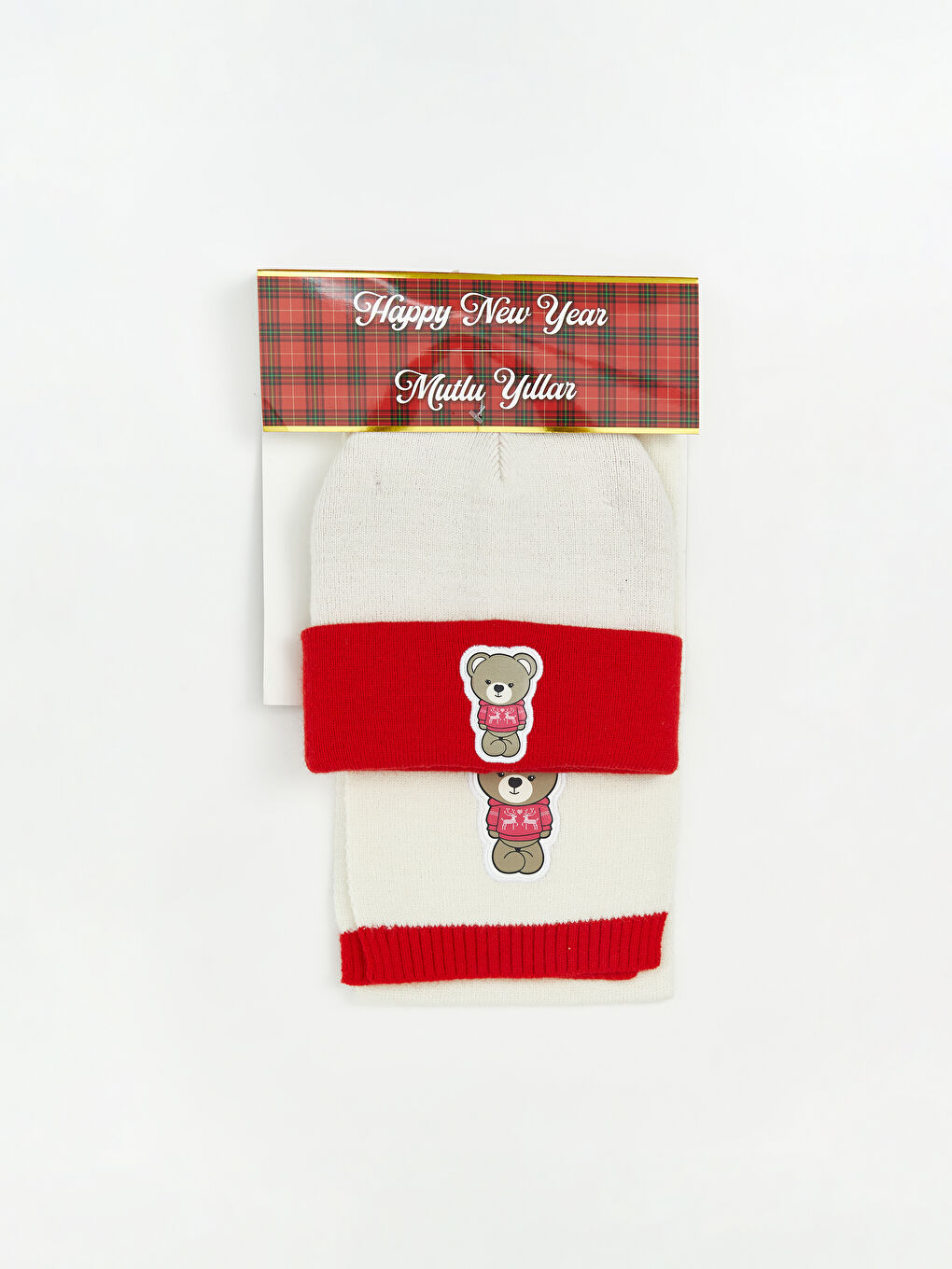 Girl ECRU Scarf & Beanie & Glove Set