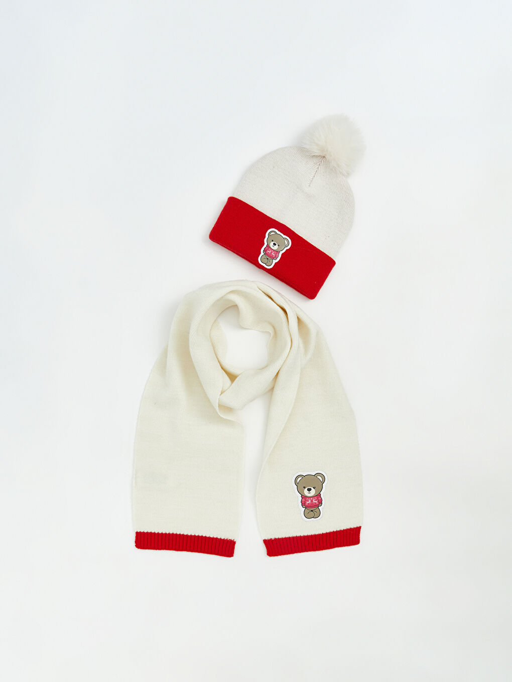 Girl ECRU Scarf & Beanie & Glove Set-1