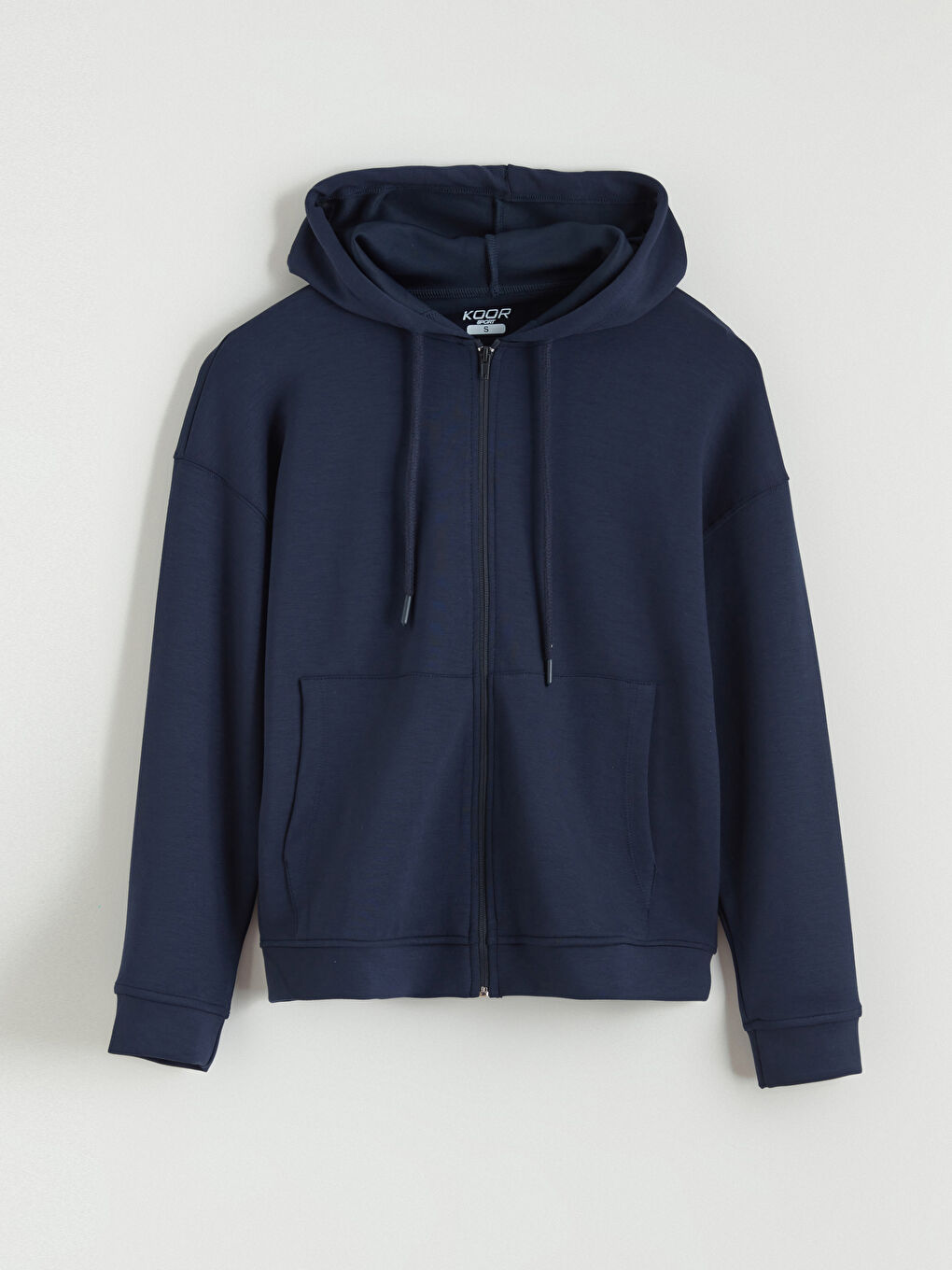 Lacivert Kapüşonlu Soft Touch Kadın Fermuarlı Sweatshirt