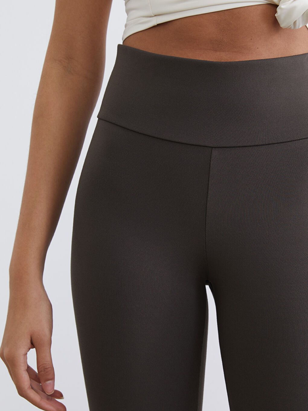 Haki Yüksek Bel Toparlayıcı Kadın Spor Tayt-3