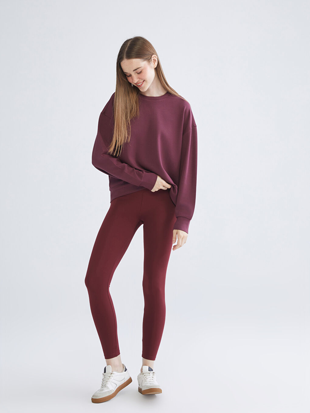 Mürdüm Yüksek Bel Toparlayıcı Kadın Spor Tayt-1