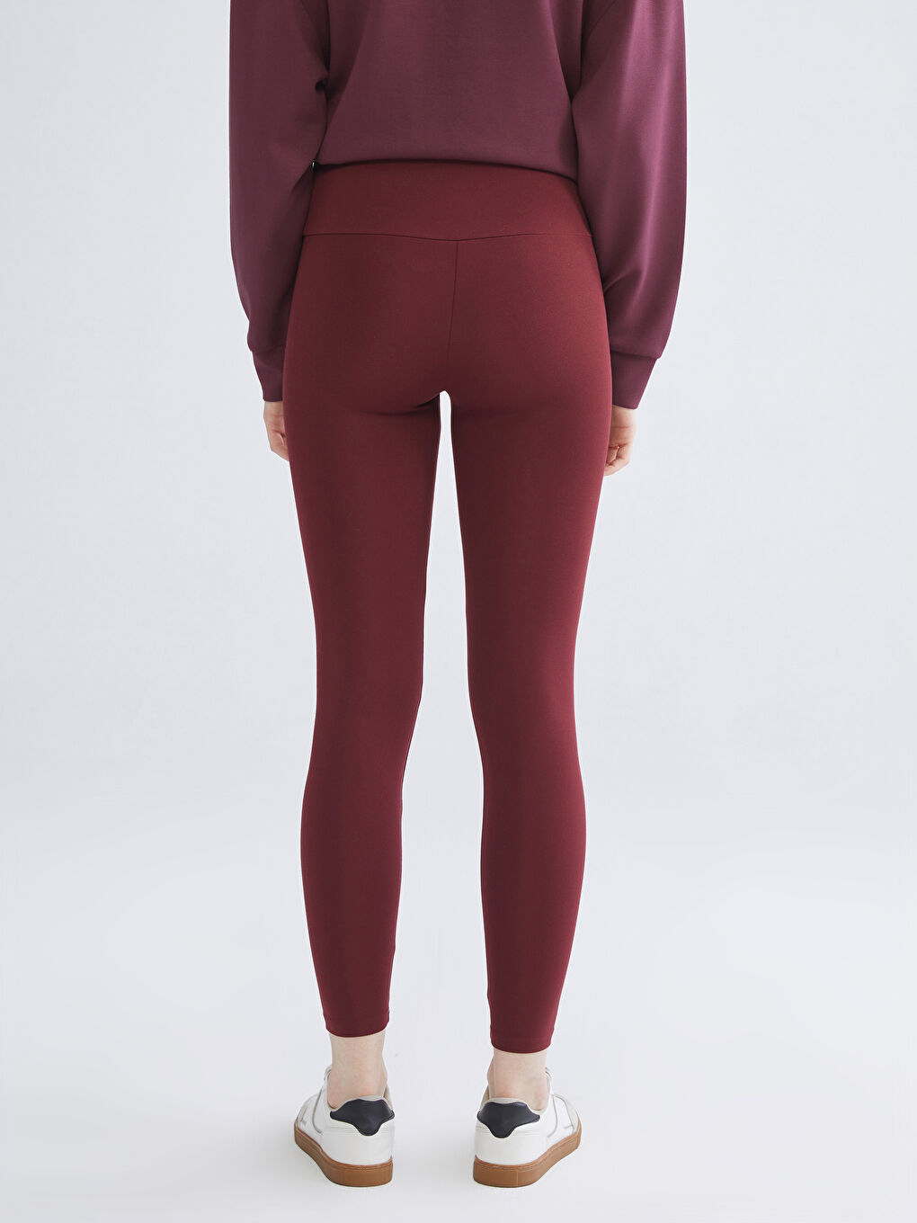 Mürdüm Yüksek Bel Toparlayıcı Kadın Spor Tayt-4