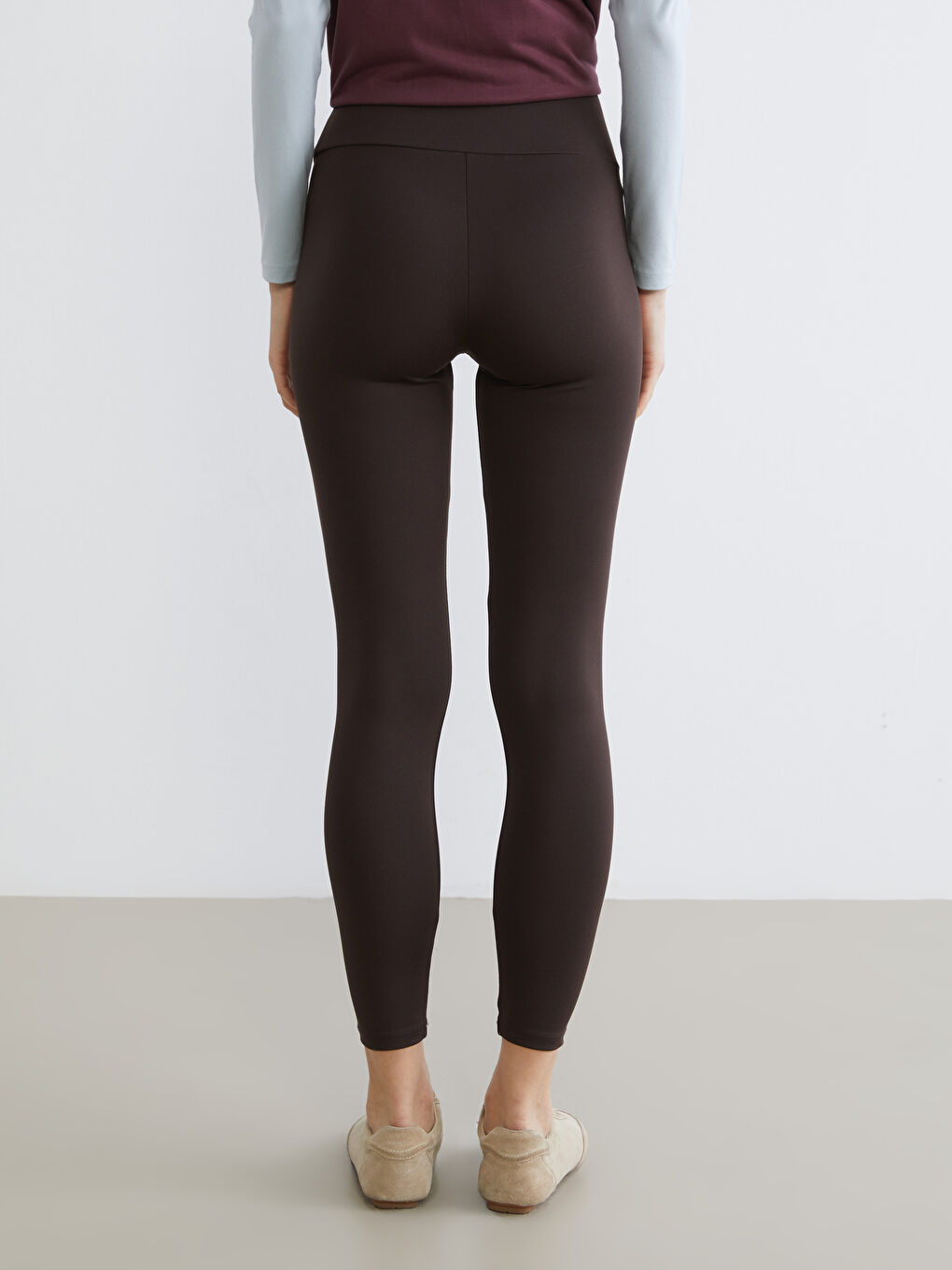Woman BROWN Sports Leggings-3
