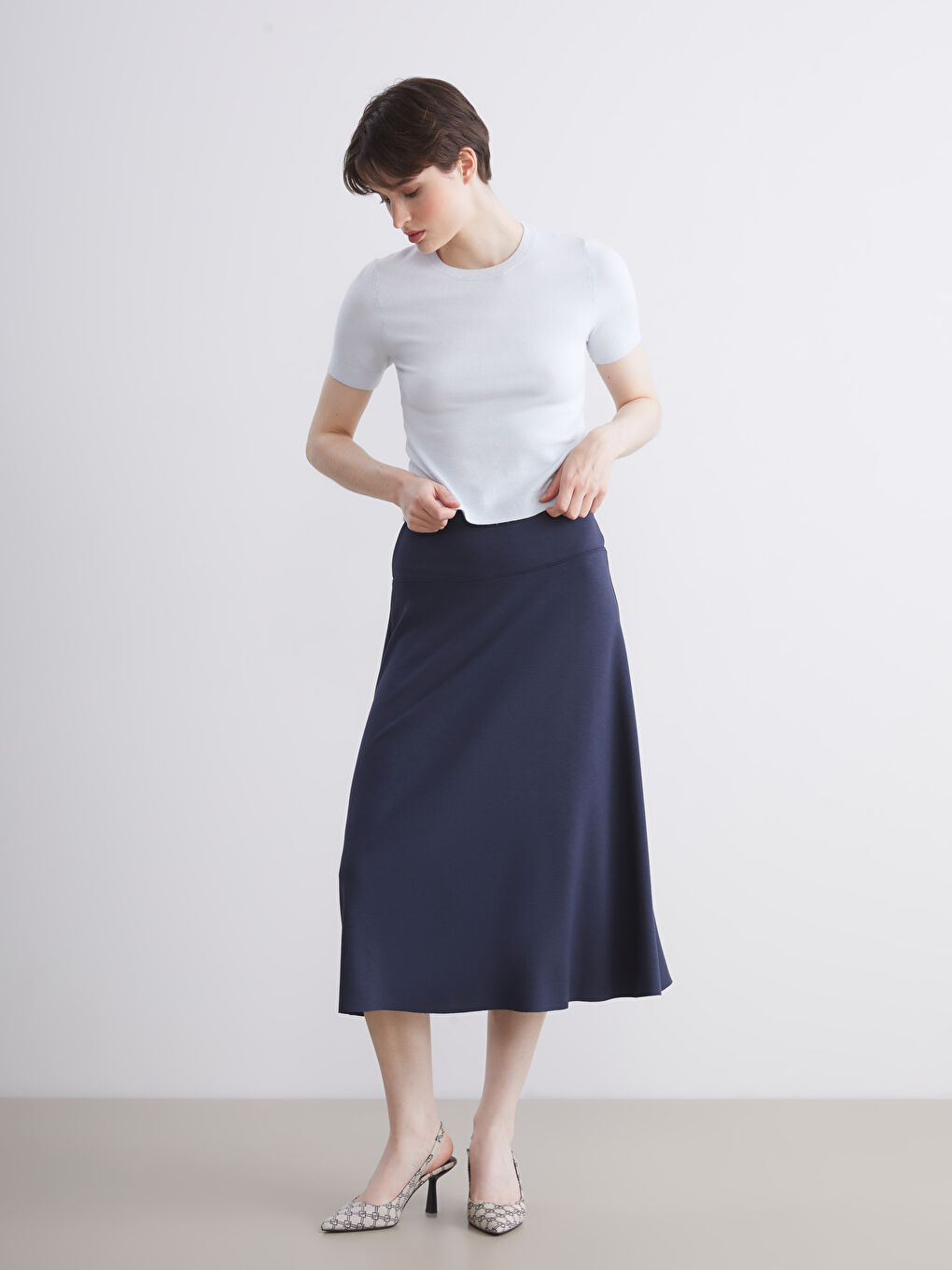 LCW Vision Elasticated Waist Skirt -W5JL23Z8-HNG