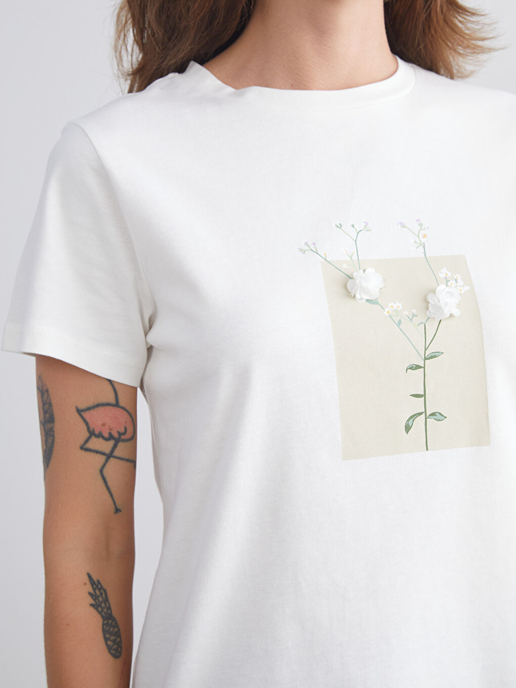 LCWAIKIKI Classic Crew Neck Floral Women's T-Shirt -W5JL31Z8-R9J