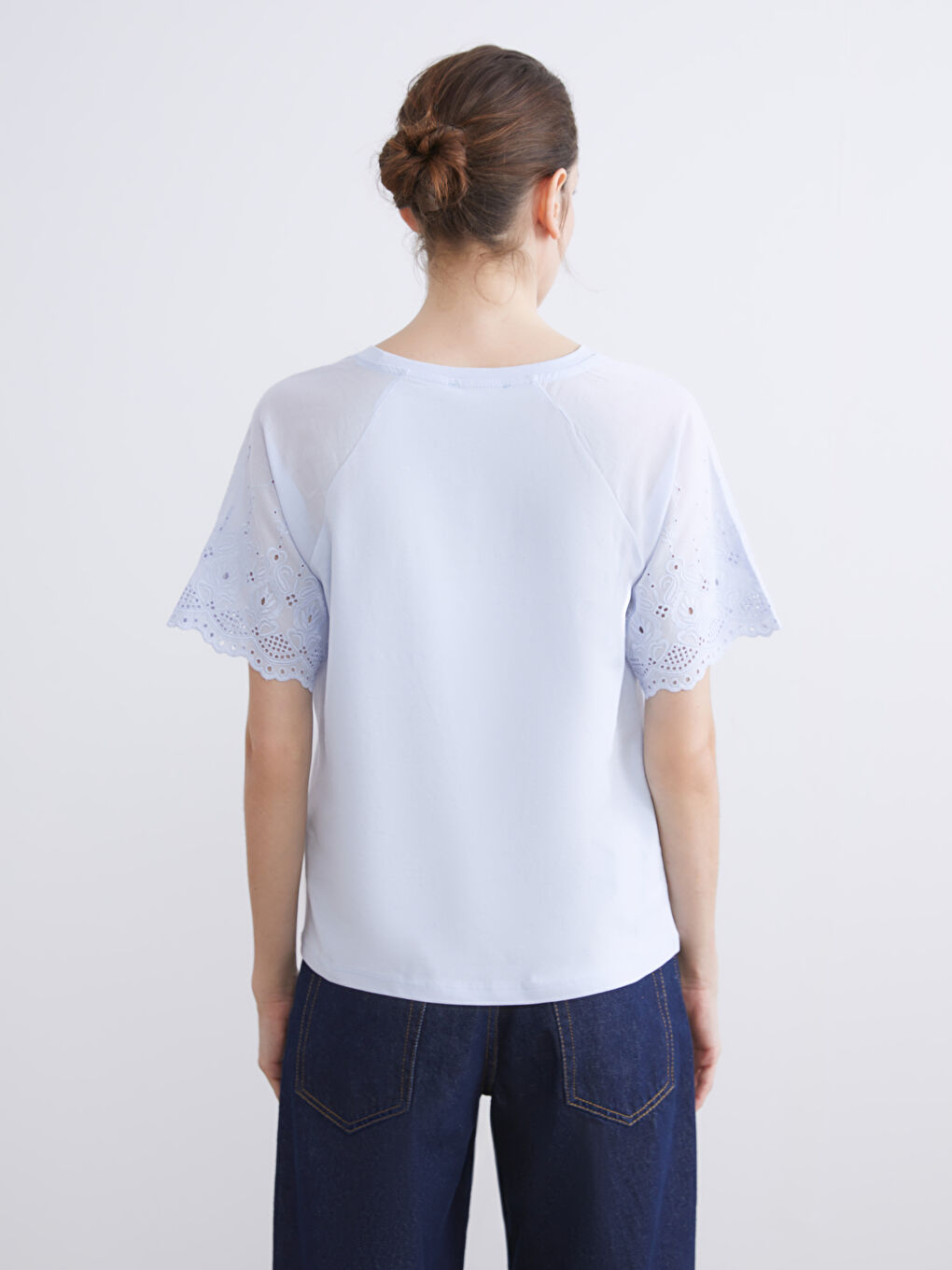 Mavi Bisiklet Yaka Ajurlu Bluz-3