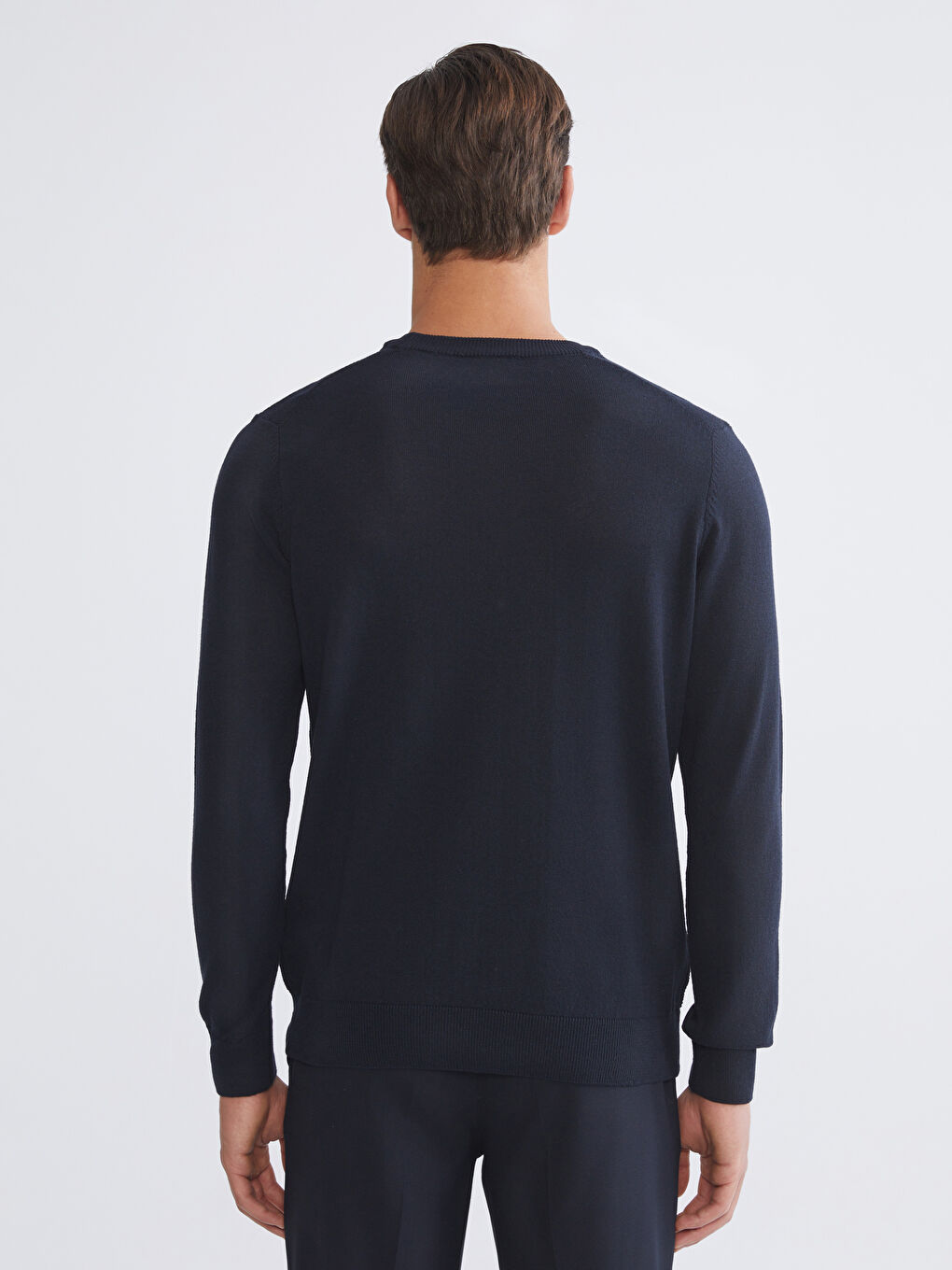 Lacivert Bisiklet Yaka Erkek Kazak-3