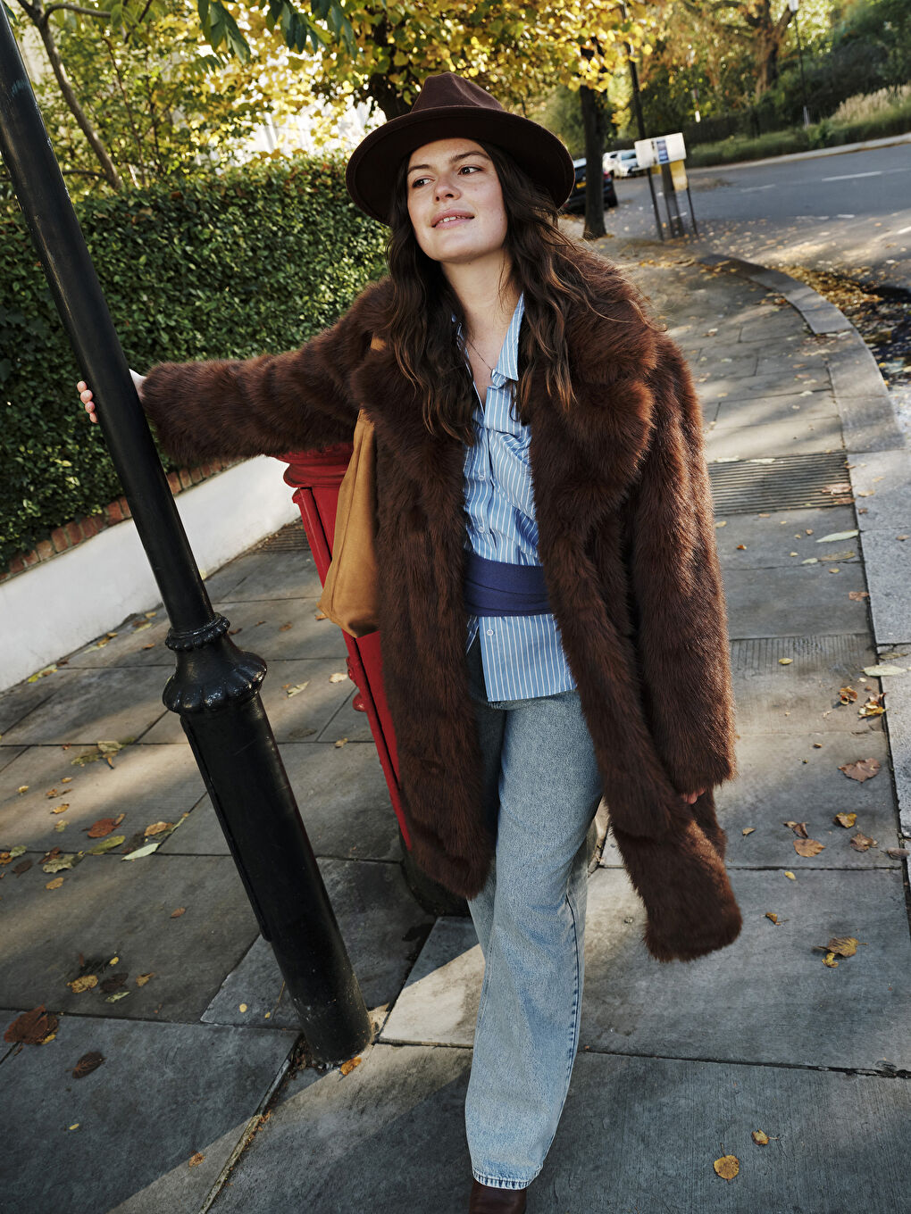 Mavi Çizgili Oversize Poplin Kadın Gömlek