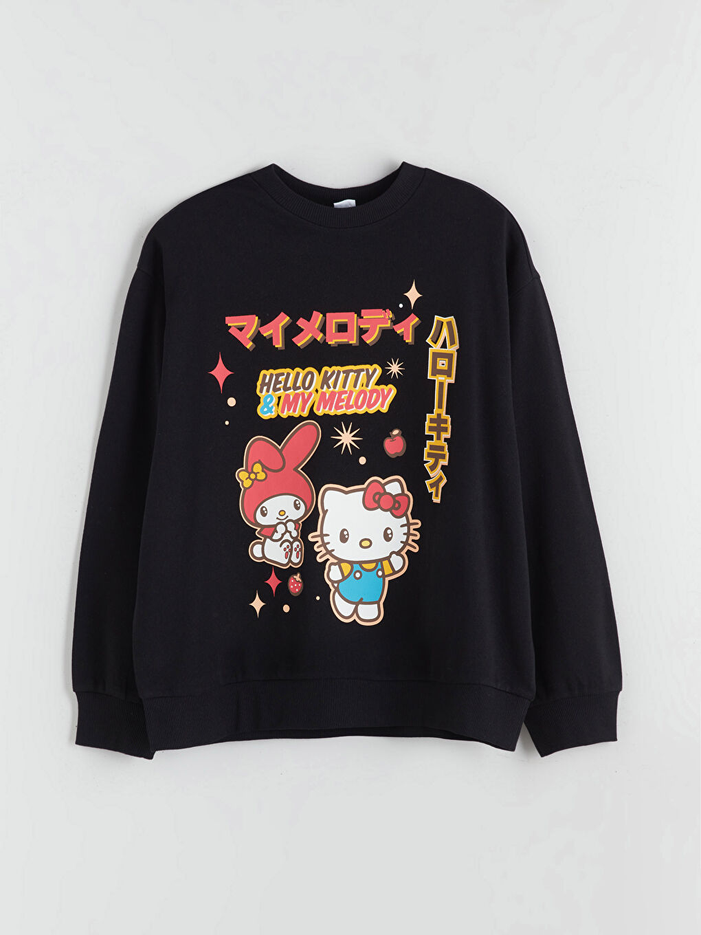 Crew Neck Hello Kitty Printed Girls' Sweatshirt