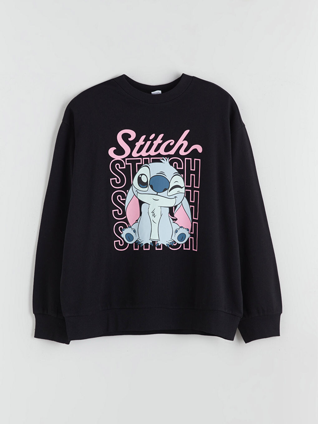 Crew Neck Stitch Printed Girls' Sweatshirt