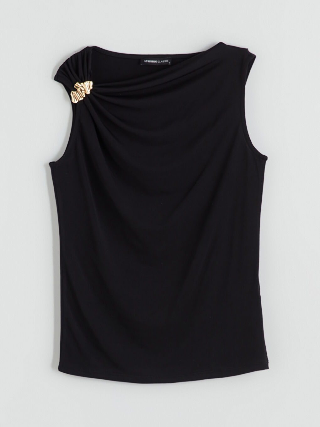 LCWAIKIKI Classic Slash Neck Ruched Blouse -W5JL89Z8-CVL