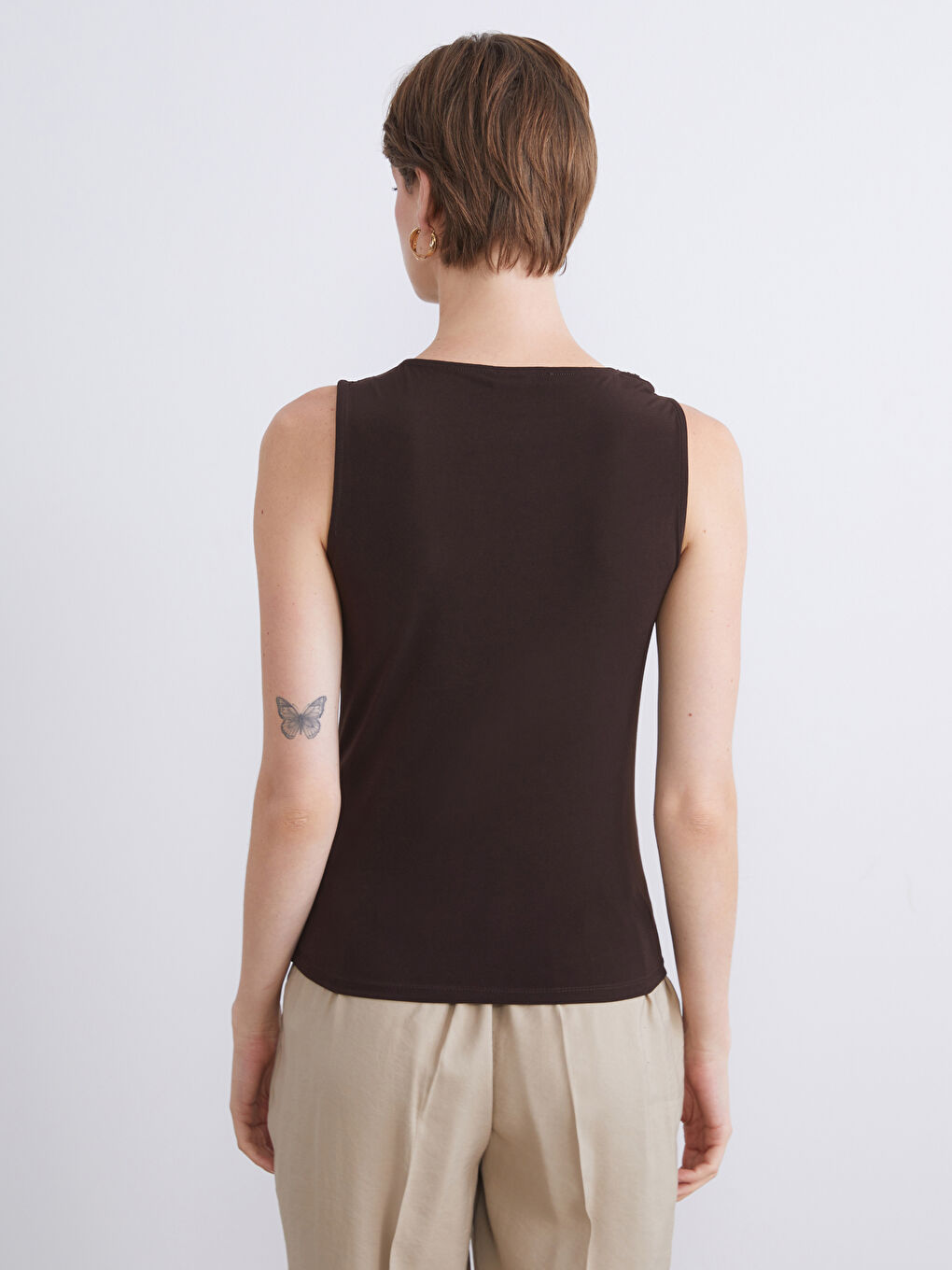 LCWAIKIKI Classic Slash Neck Ruched Blouse -W5JL89Z8-HDD