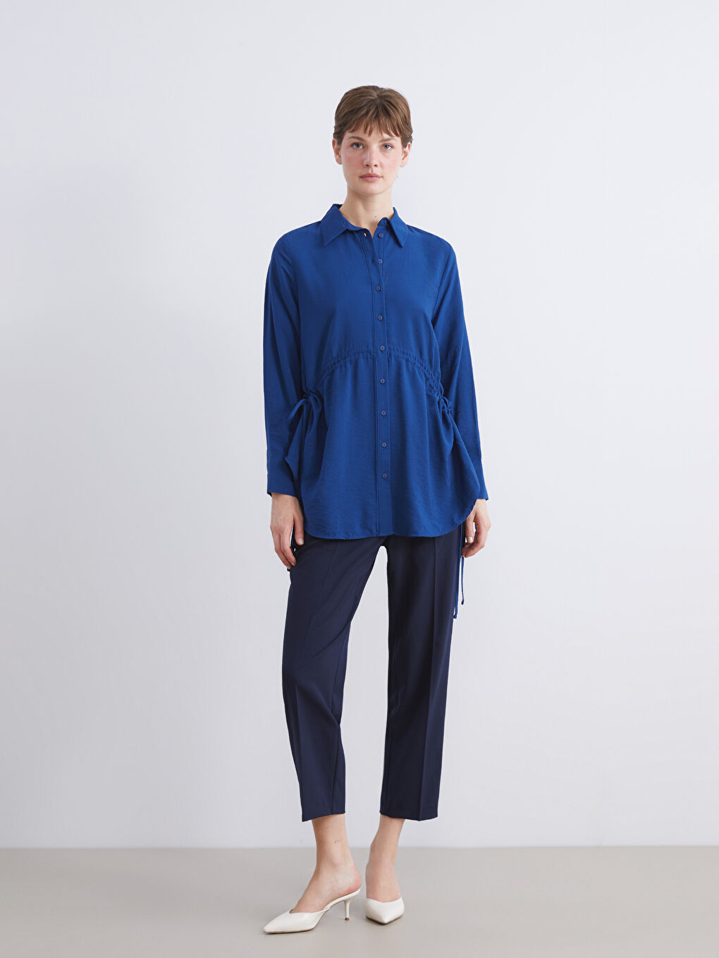 Lacivert Kadın Gömlek Tunik-1