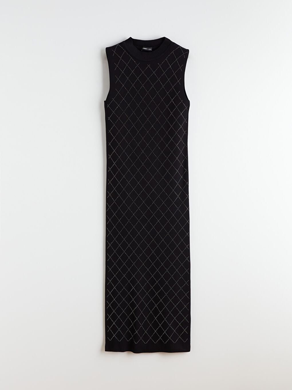 Siyah Dik Yaka Taşlı Elbise-4