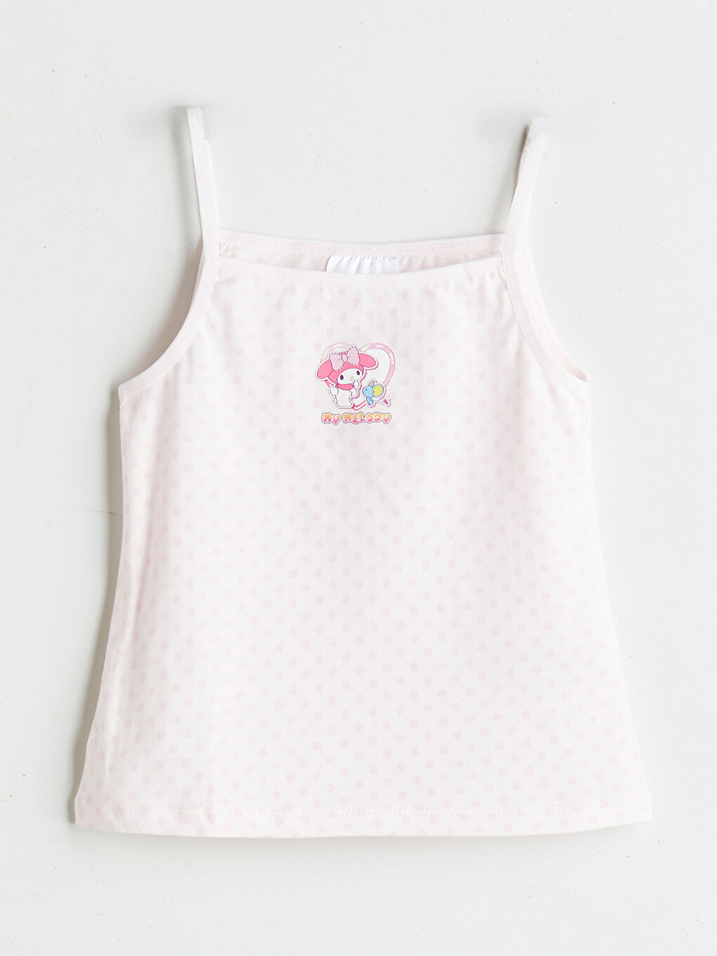 Pembe Kare Yaka Hello Kitty Baskılı Kız Çocuk Atlet 2'li-1