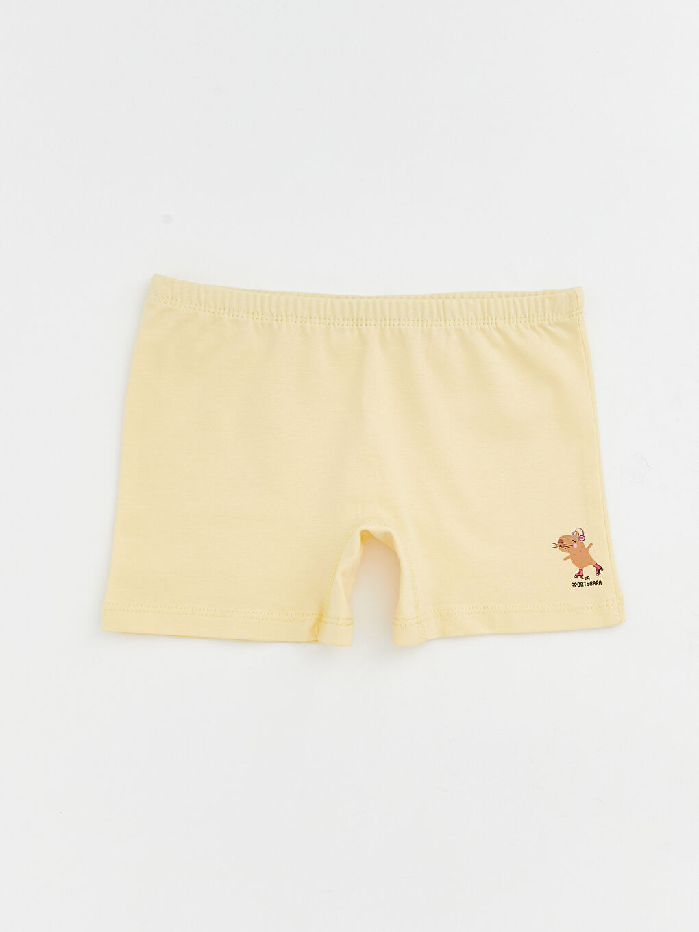 Bej Baskılı Kız Çocuk Boxer