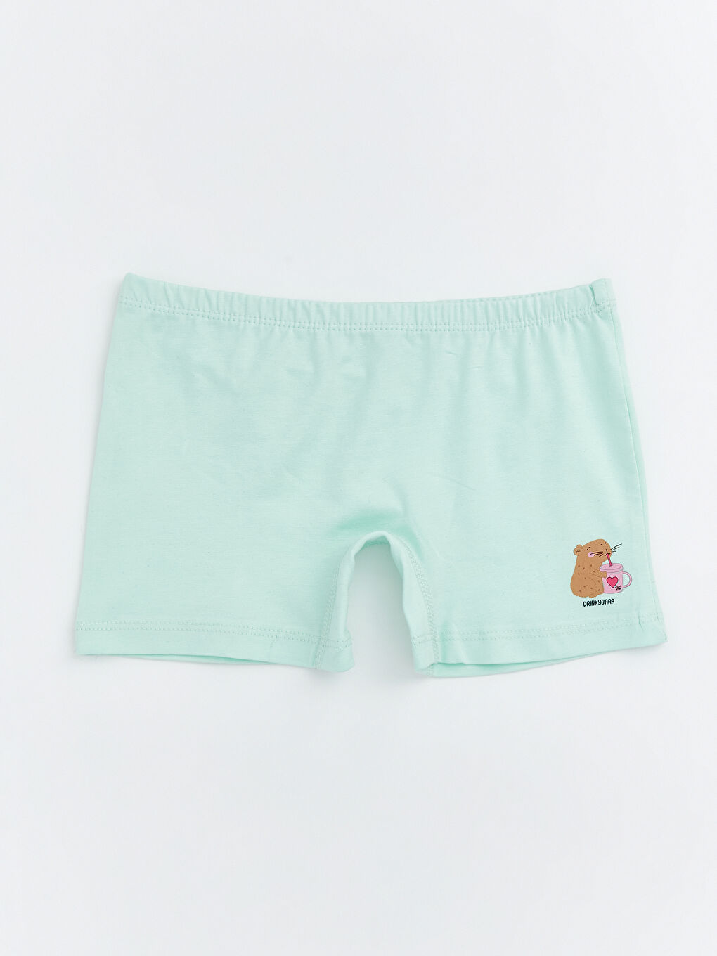 Turkuaz Baskılı Kız Çocuk Boxer