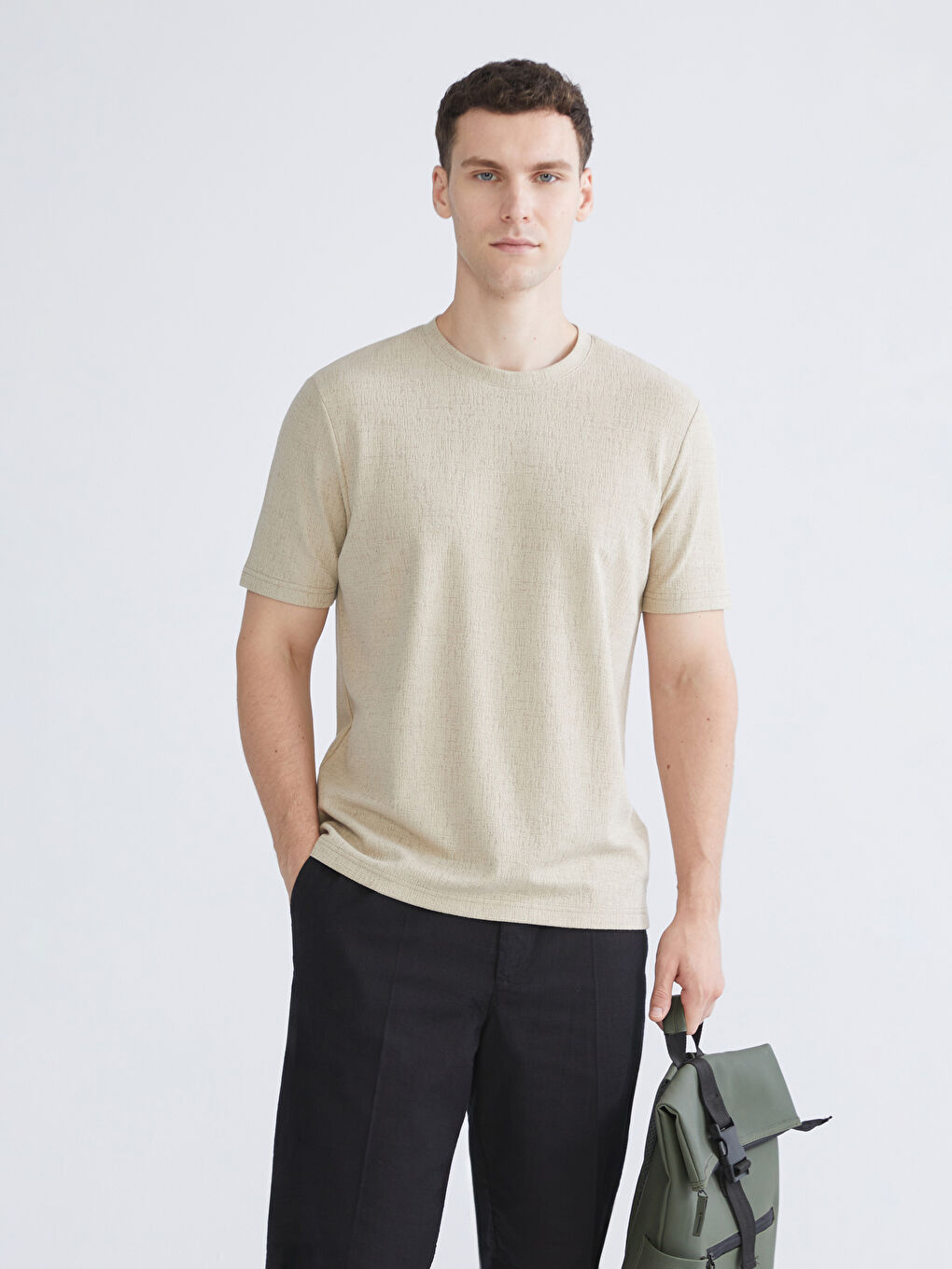 T-shirt pour Hommes en Jersey à Col Rond