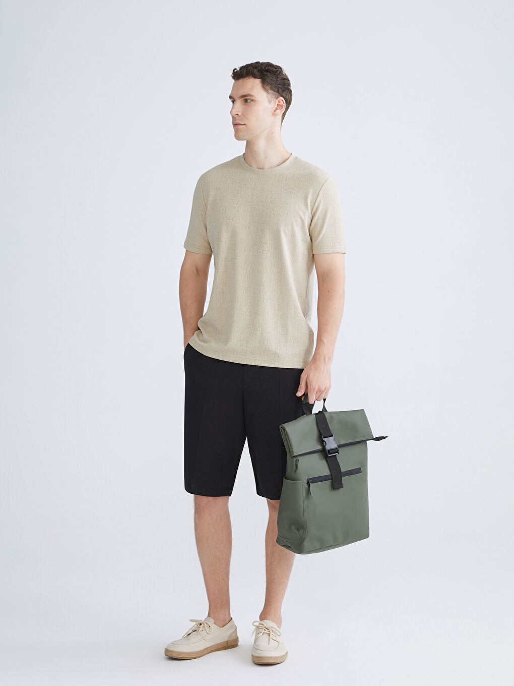 T-shirt pour Hommes en Jersey à Col Rond-1