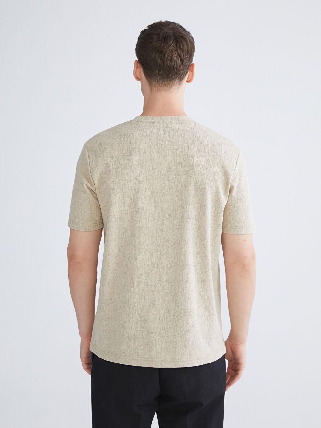 T-shirt pour Hommes en Jersey à Col Rond-3