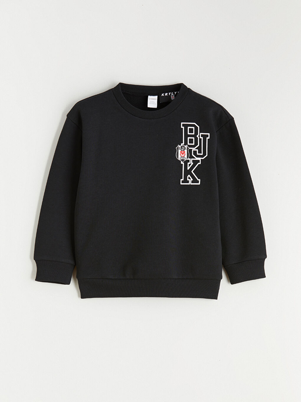 Siyah Beşiktaş Baskılı Erkek Çocuk Kalın Sweatshirt