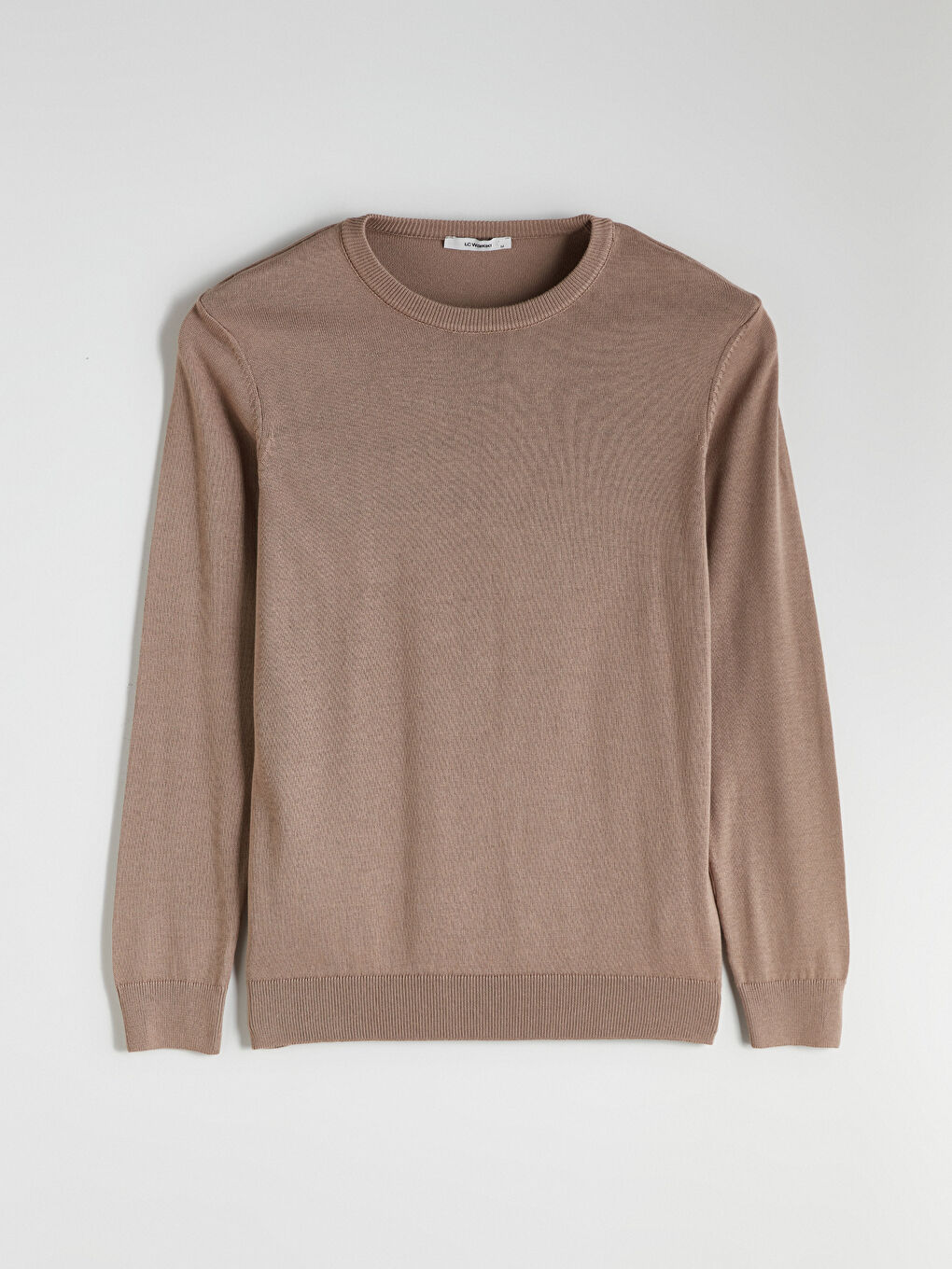 Bej Bisiklet Yaka Erkek Triko Kazak-4