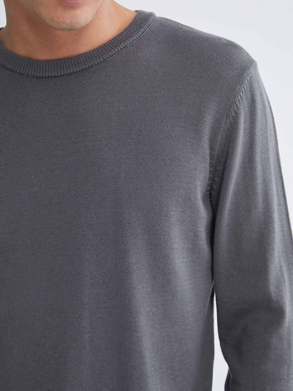 Mavi Bisiklet Yaka Erkek Triko Kazak-2