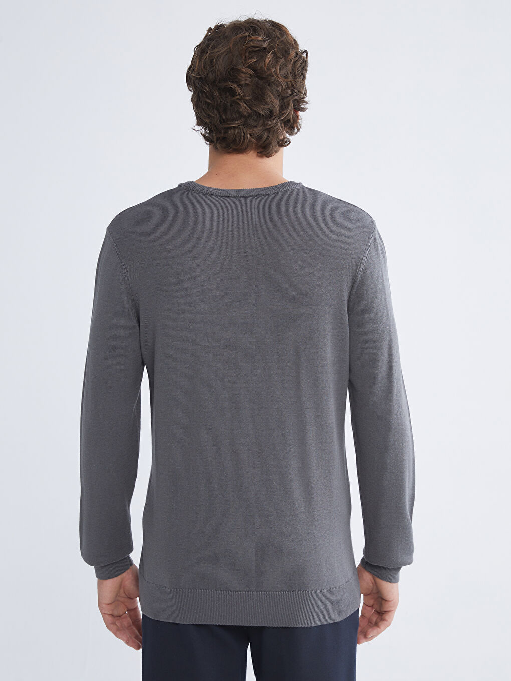 Mavi Bisiklet Yaka Erkek Triko Kazak-3