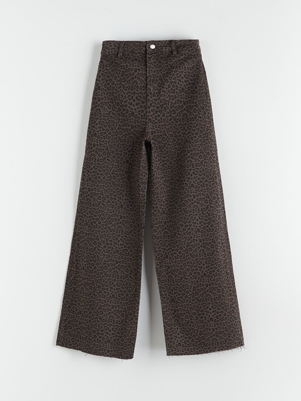 Leopard Print Wideleg Women's Jeans-4