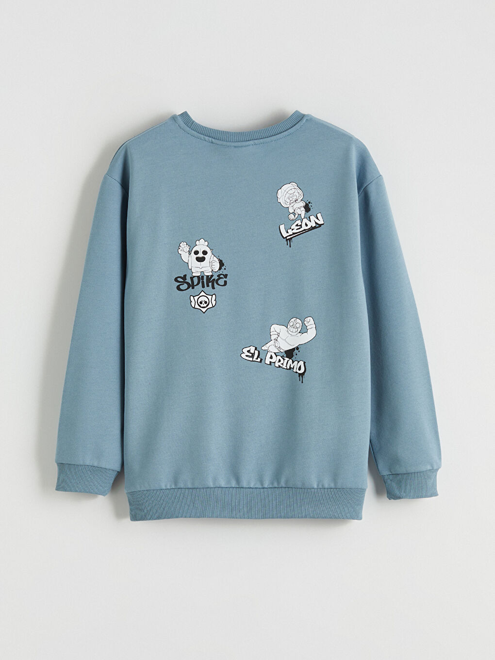 Mavi Brawl Stars Baskılı Erkek Çocuk Sweatshirt-3
