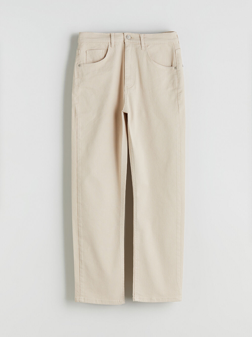 Ekru Slim Fit Kadın Jean Pantolon-4