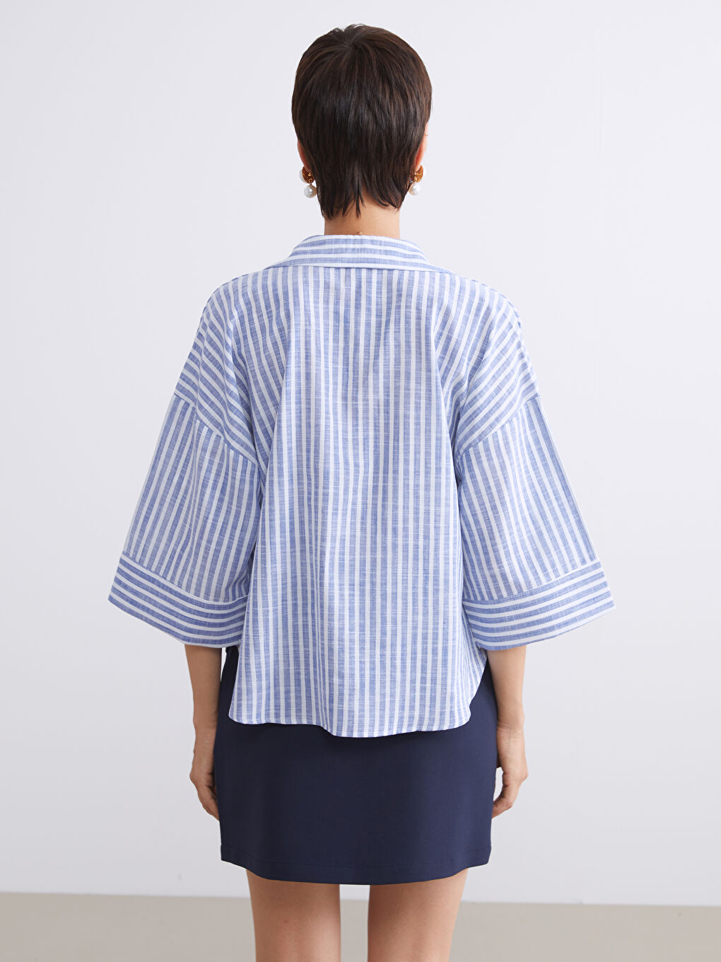 Striped Oversize Women's Shirt-3