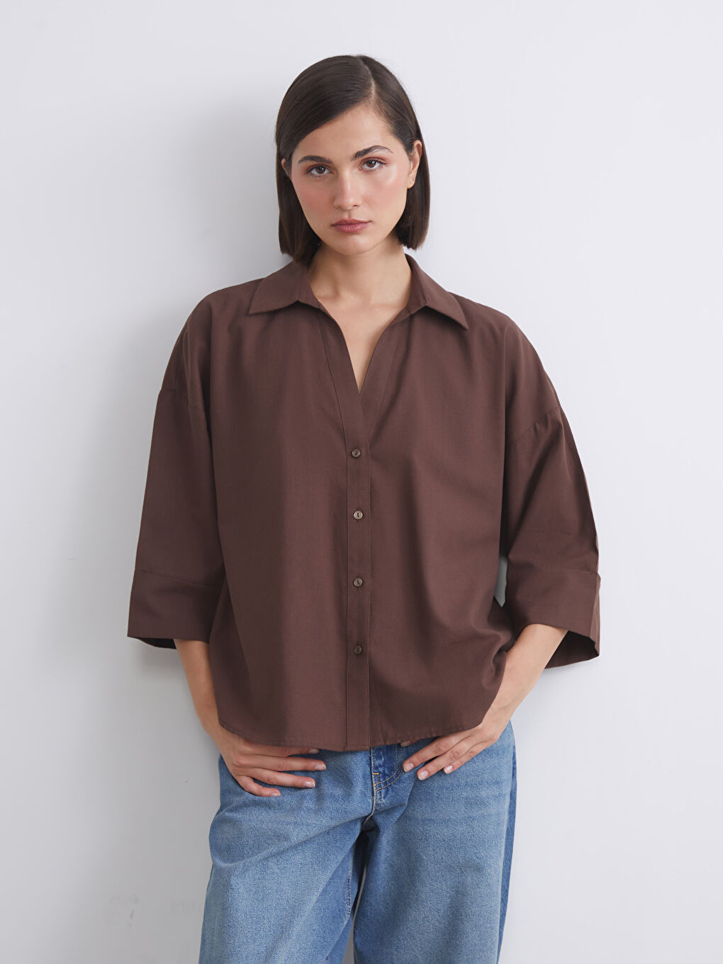 LCW Vision Oversize Women's Shirt -W5JM75Z8-HJN