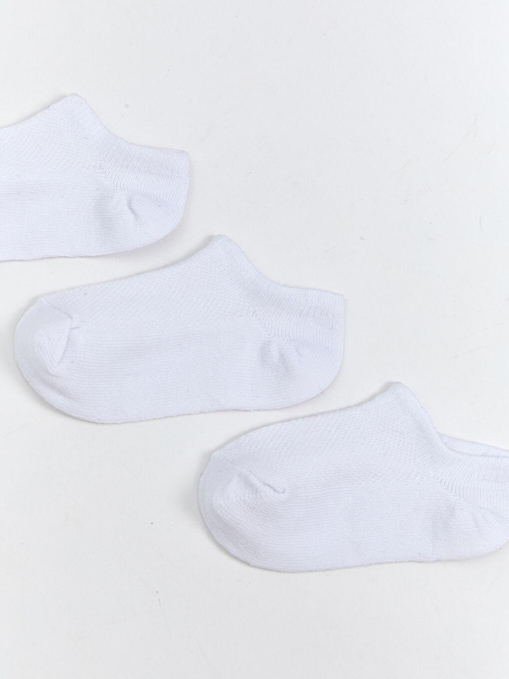 Beyaz Basic Kız Çocuk Patik Çorap 3'lü-1