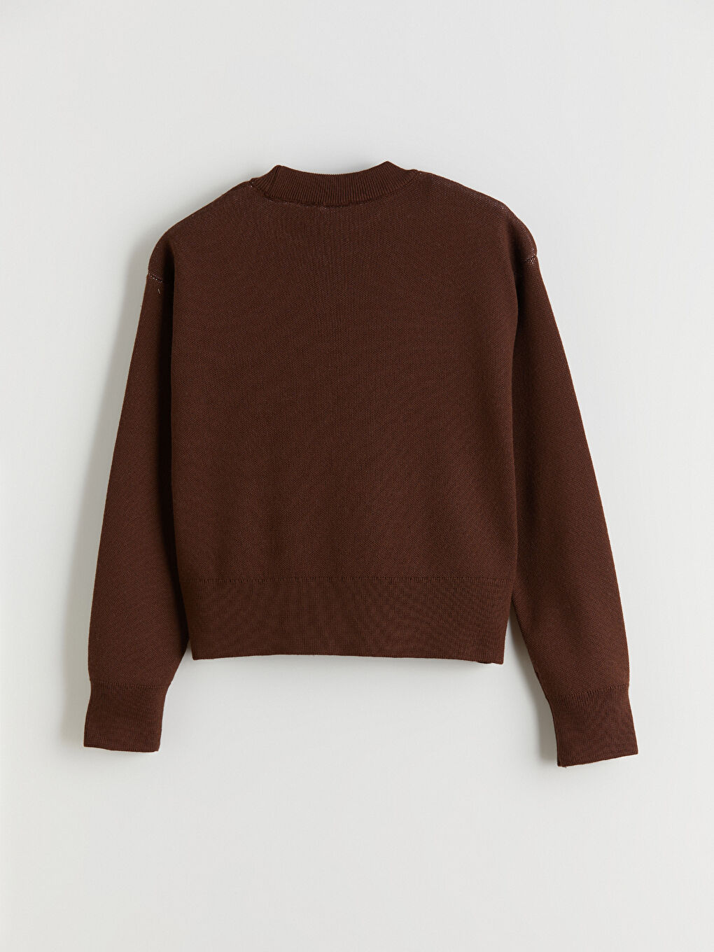 Kahverengi Bisiklet Yaka Kız Çocuk Triko Kazak-2