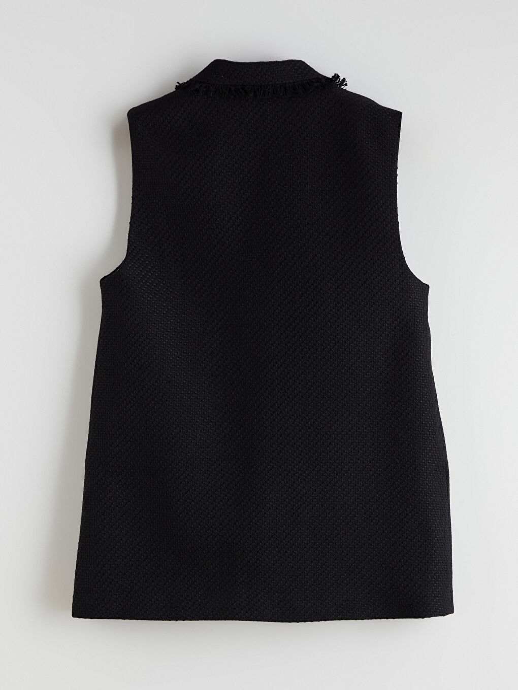 Siyah Gömlek Yaka Kadın Tüvit Yelek-6