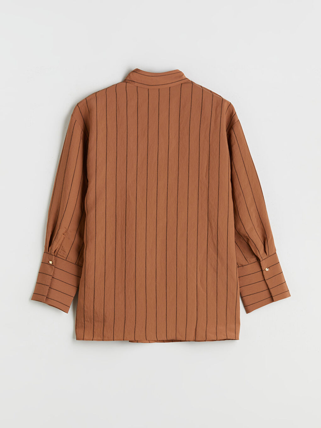 Turuncu Çizgili Modal Karışımlı Kadın Gömlek Tunik-7