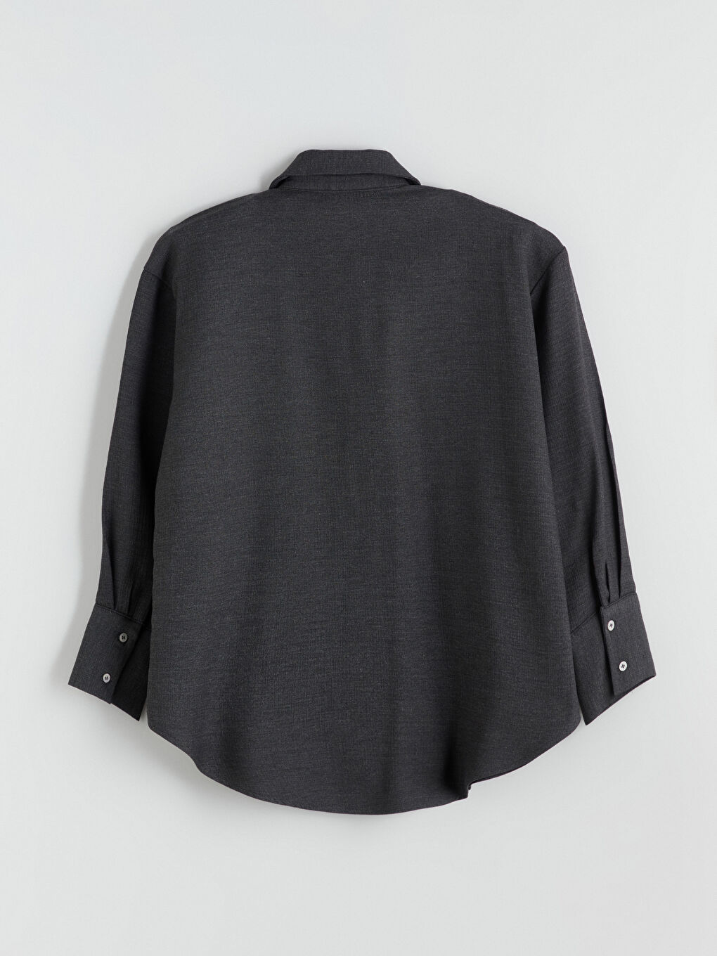 Antrasit Oversize Kadın Gömlek Tunik-5