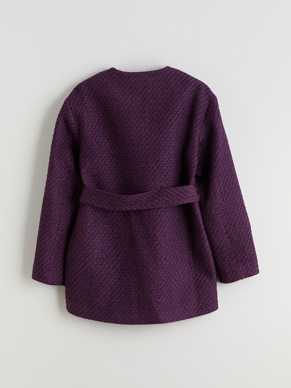 Mor Bisiklet Yaka Kadın Tüvit Ceket-6