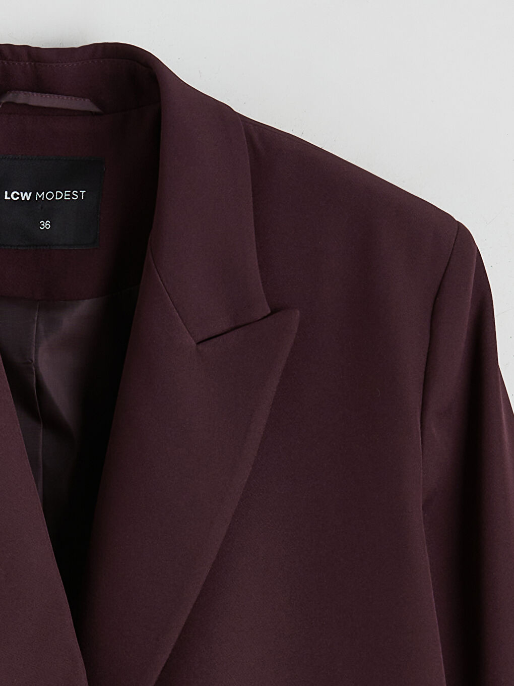 Bordo Düğme Detaylı Kadın Blazer Ceket-5
