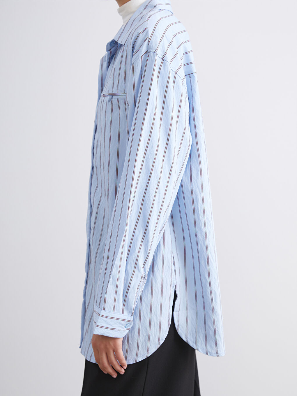LCW Modest Striped Women's Shirt Tunic -W5JN18Z8-LEN